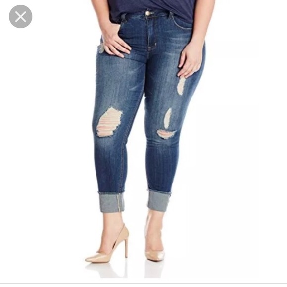 Melissa McCarthy Seven7 Denim - Melissa McCarthy for Seven distressed Capri jean